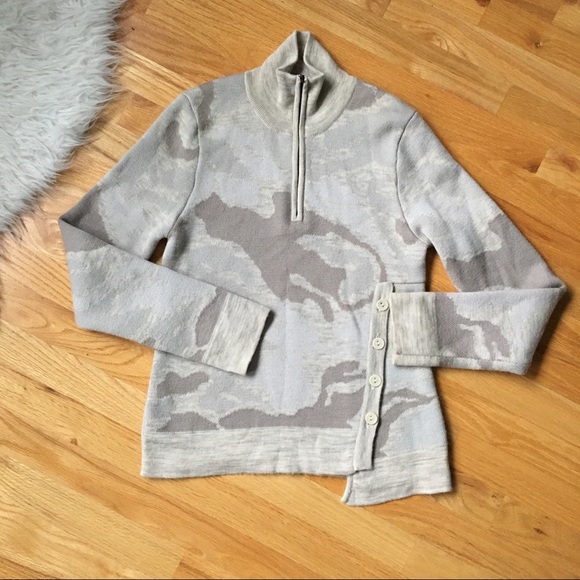 Nau Merino Wool 1/4 Zip Sweater Abstract Camo - Picture 4 of 8